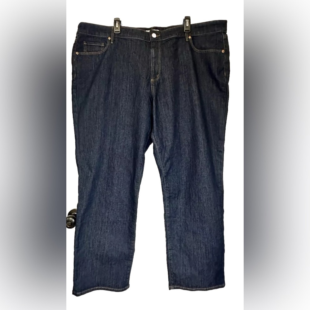 Loft Plus Size Modern Straight Jeans Dark Blue Classic Women's Size 24 New